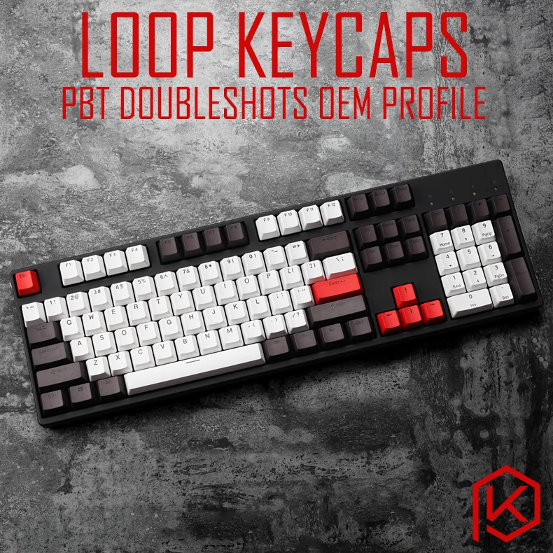 Петля pbt doubleshot keycaps oem для механической клавиатуры серый оранжевый бежевый gh60 покер 87 tkl 104 108 ansi corsair k70 iso razer