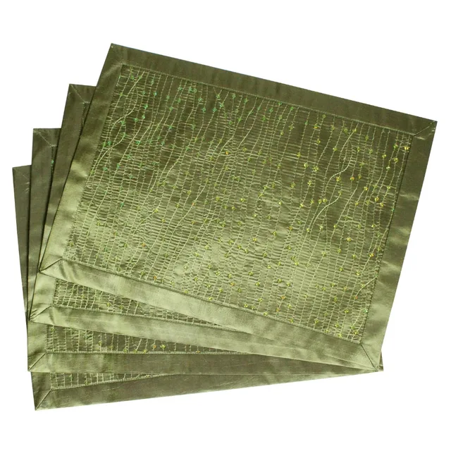 New Design Sparkle Glitter Green Table Placemat Bling New Design Sparkle Glitter Green Table Placemat Bling Mat Set Of 4 Pcs Gift
