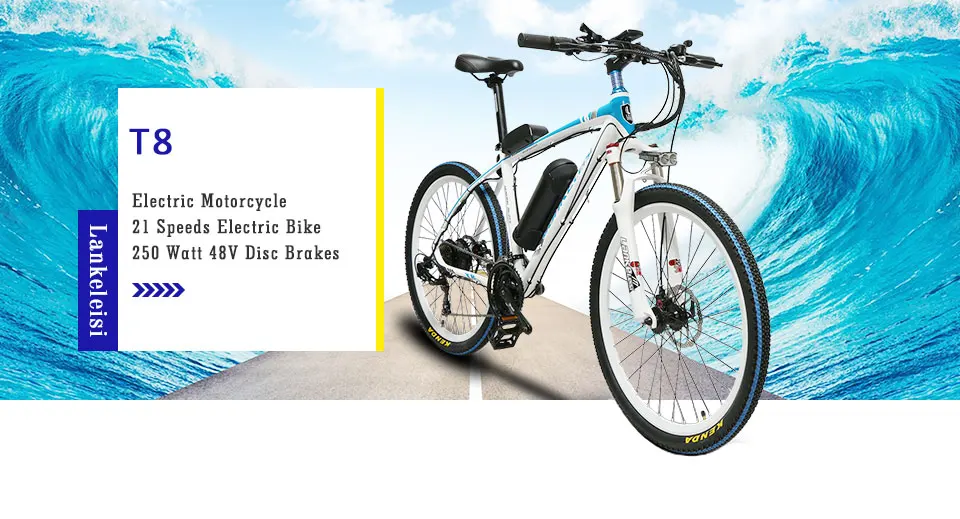 Best CyrusherT8 Mans Fast 21 Speeds Moutain Electric Bicycle 250Watt 48V 10AH Disc Brakes 19KG Mountain Ebike  17X26Inch 0