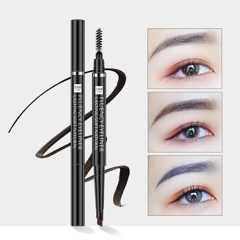 Lápiz de cejas de doble extremo a prueba de agua a prueba de manchas