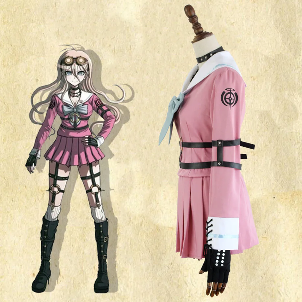 Высококачественные розовые ботинки для косплея V3: убийство Harmony Аниме Косплей Miu ирума костюм для вечеринок в стиле «лолита»; костюм боевой костюм костюмы для выступлений; танцевальная одежда