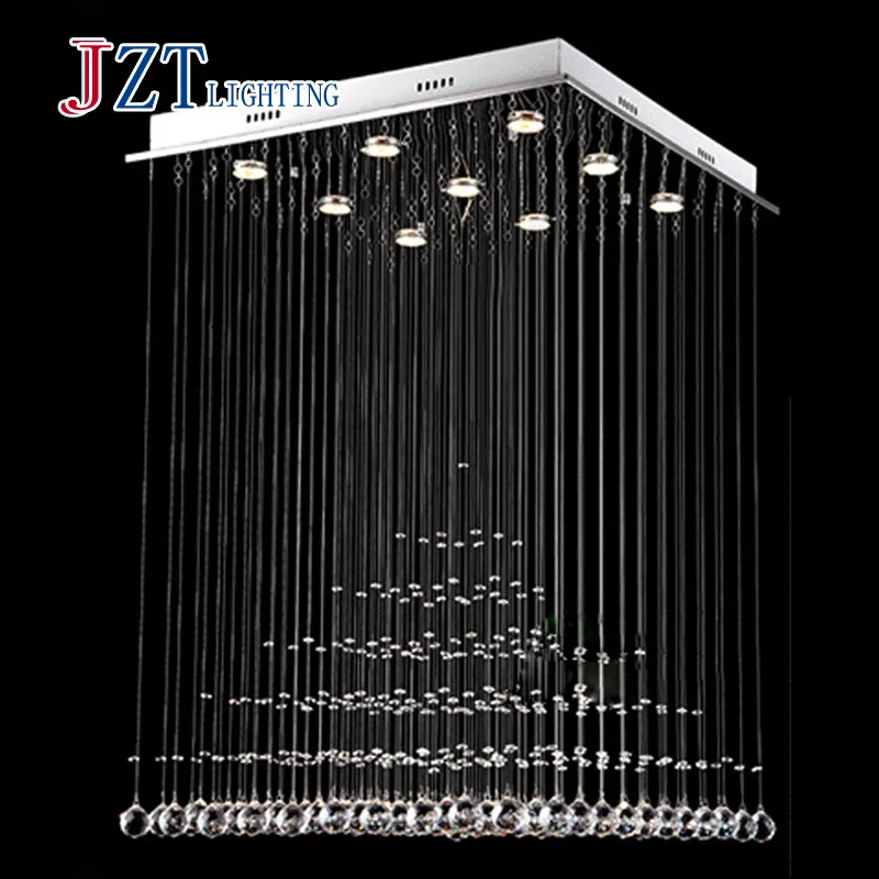 

T Luxury Rectangular Spiral Crystal Ceiling Light Gu10 LED Bulbs Modern Creative Indoor Lighting For Foyer&Bedroom Hoter Project