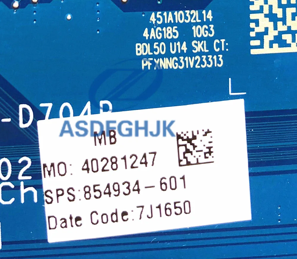 Материнская плата для ноутбука BDL50 LA-D704P для hp 15-AY материнская плата 854934-601 DDR4 I7-6500U процессор интегрированный ТЕСТ ОК