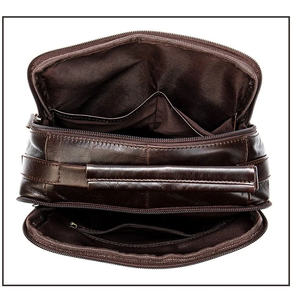 Men Shoulder Bag Men's Genuine Leather Casual Bags for Men Business Crossbody Handbag Flap Leather Bags bolsas male 9