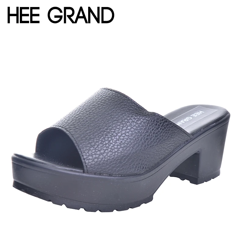 

HEE GRAND 2018 Brand Peep-toe Simple Women Slides,Platform Thick Heel Shoes Woman Casual Slides Fashion Summer Slippers XWZ2899