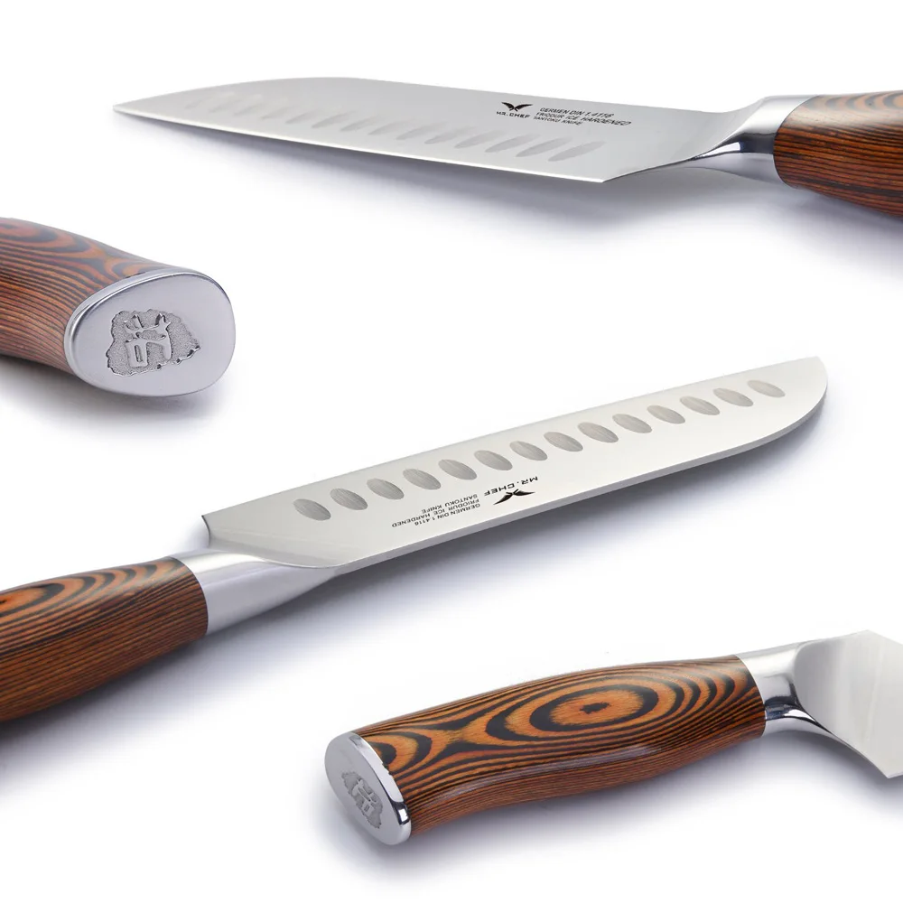 Professional 7Inch Santoku Knives Japanese Multi Kitchen Chef Knife High Carbon German Steel Pakkawood Handle Home Cooking Tools Professional 7Inch Santoku Knives Japanese Multi Kitchen Chef Knife High Carbon German Steel Pakkawood Handle Home Cooking Tools