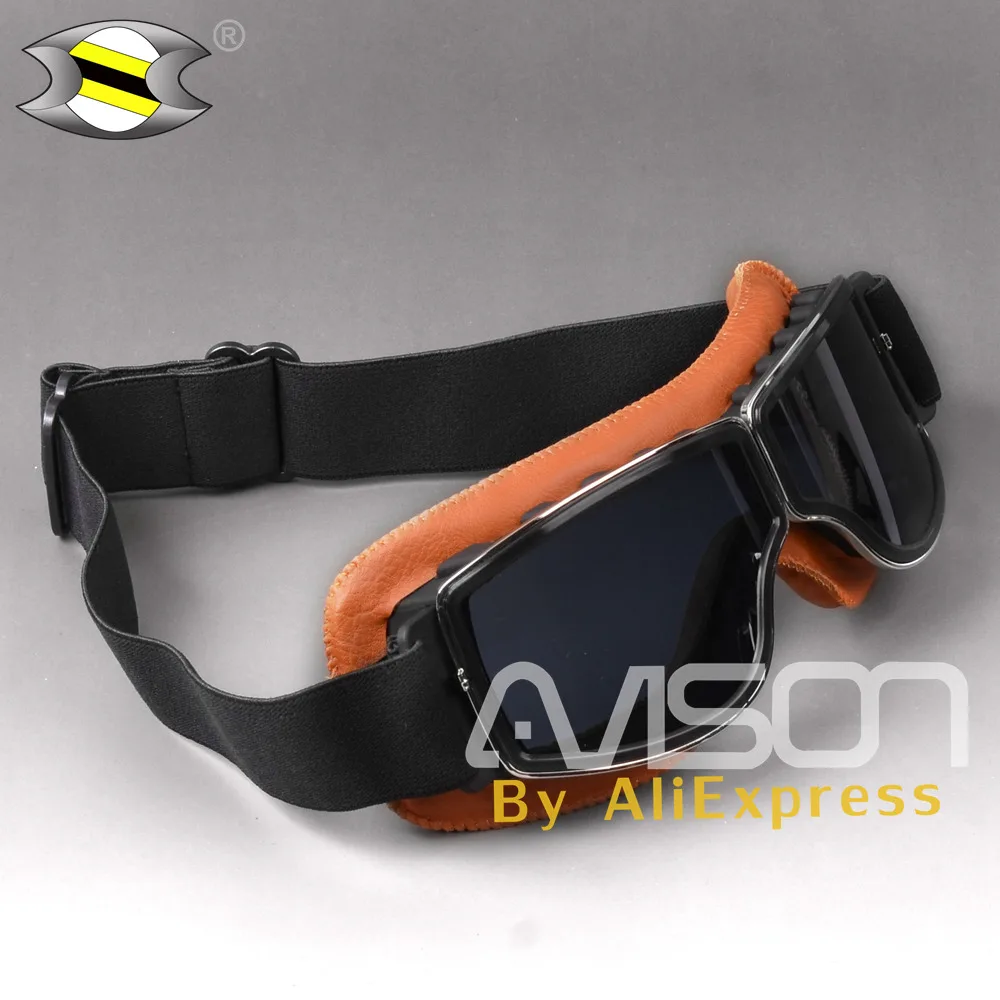 Helmet Goggles With Clear Lens Motorcycle Goggle Vintage Pilot Biker