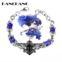 HANCHANG Женские аксессуары Аниме ювелирные изделия черный браслет дворецкий Элегантные Синие Браслеты с камнями Браслеты для женщин Подарки
