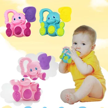 

Baby Cartoon Elephant Plastic Shaking Rattles Bell Kids Early Educational Toy