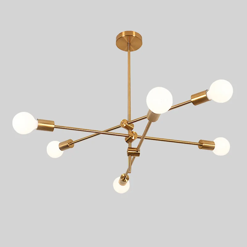 

Magic Bean Molecular Chandelier Lights Rotatable Adjustment Luxury Brass Color Living Room Dining Room Bedroom Ins Wind Lamps