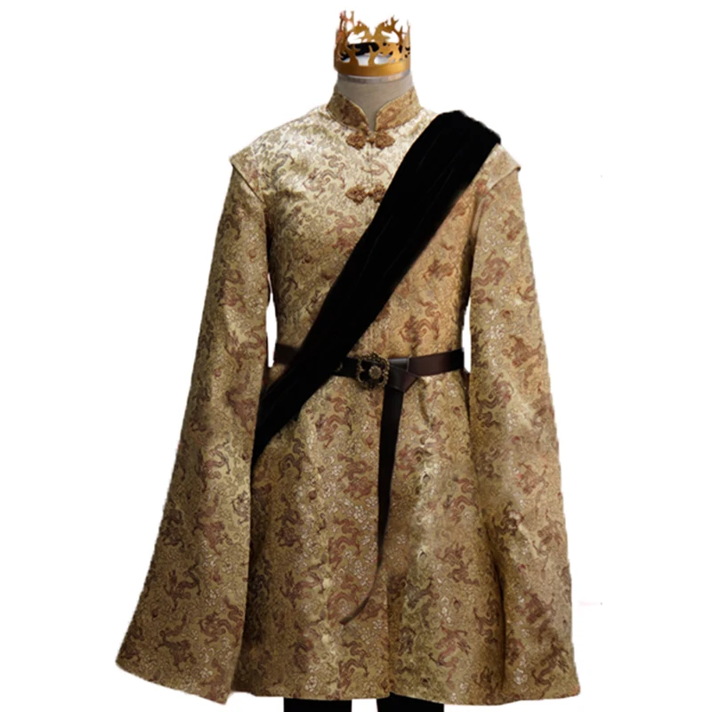 

Longo azul Game Of Thrones Joffrey Baratheon Cosplay Cotume set with grown