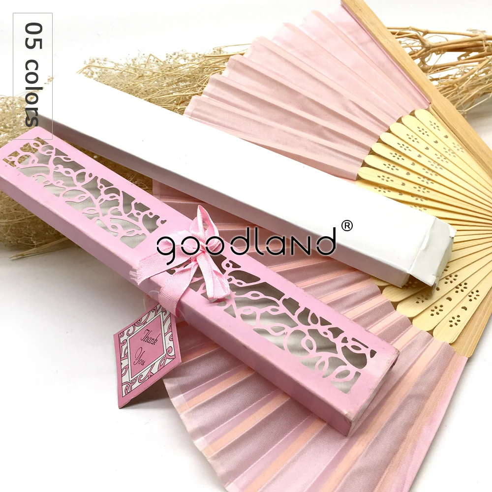 30 шт нетканые ткани складной бамбуковый веер с подарочной коробкой Свадебные украшения для свадебной вечеринки