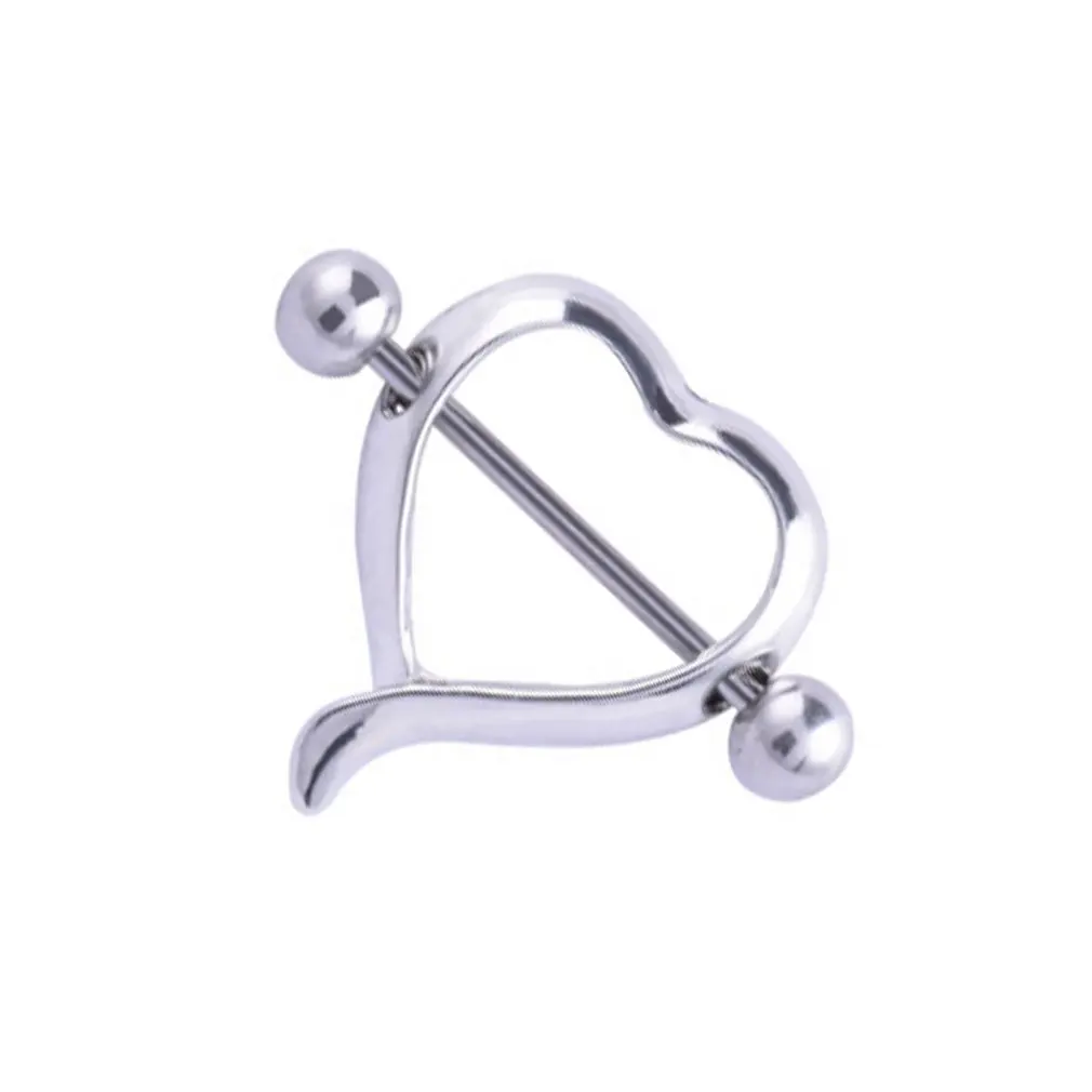 

Smooth Surface Heart Sexy Women Dangle Nipple Piercing Shields Bars Piercing Nipple Ring Piercing for Women Body Piercing