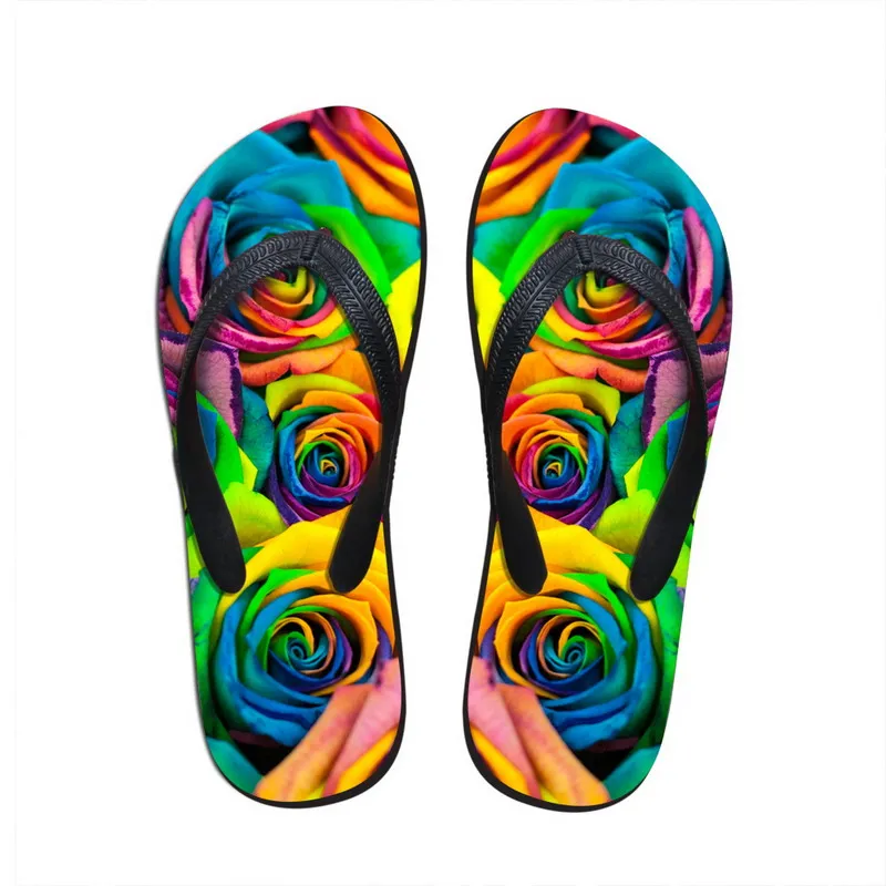 

Noisydesigns Ladies flip flops Rose Printed Home Soft Sandals Fashion Female Slippers Slip-on Shoes Casual Zapatos Mujer Woman