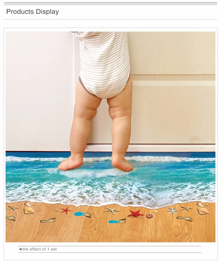 [SHIJUEHEZI] 3D напольная наклейка s Морская звезда отпечаток наклейка "пляж" Море Vinilos Paredes для детской комнаты украшения ванной комнаты