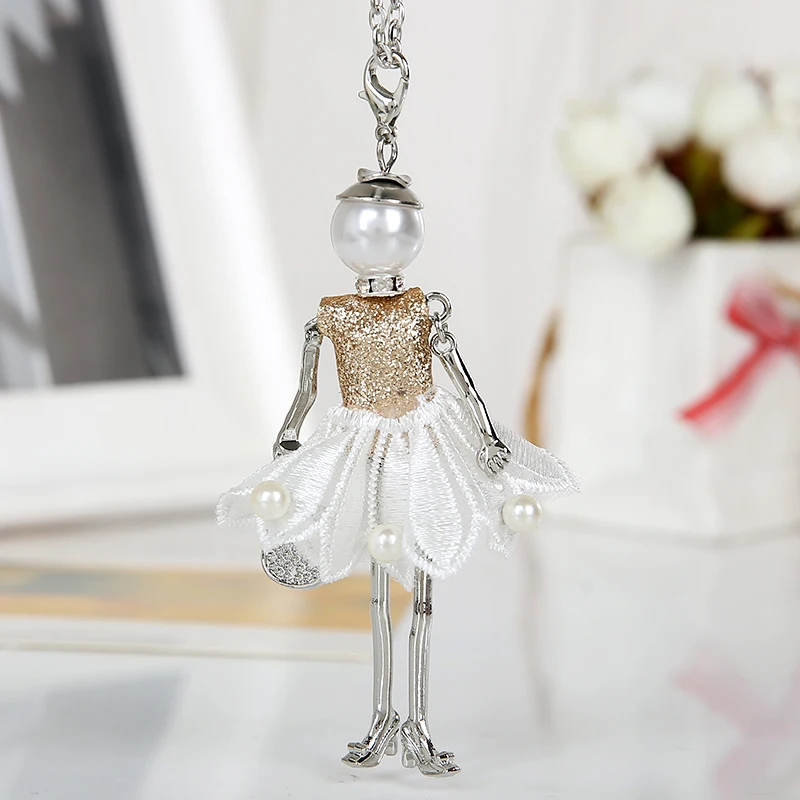 

women french doll cute flower long chain necklaces & pendant hot dress baby girls maxi necklace brand fashion statement jewelry