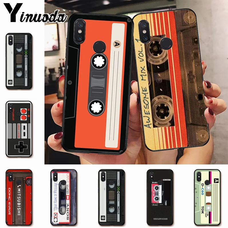 

Ynuoda mixtape Audio cassette Unique Luxury soft tpu Silicone case for xiaomi mi 8 se 6 note3 redmi 5 5plus note 5 case coque