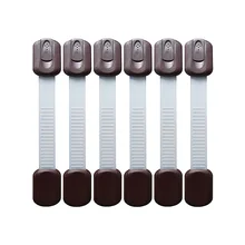 6 шт Детские замки безопасности защита от детей ящики для шкафов приборы сиденье для унитаза холодильник 3м клей с регулируемым ремешком защелка системы