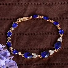 SHUANGR, романтичный циркониевый браслет в форме листа для женщин, Модный золотой цвет, ювелирный Блестящий цветной Теннисный браслет