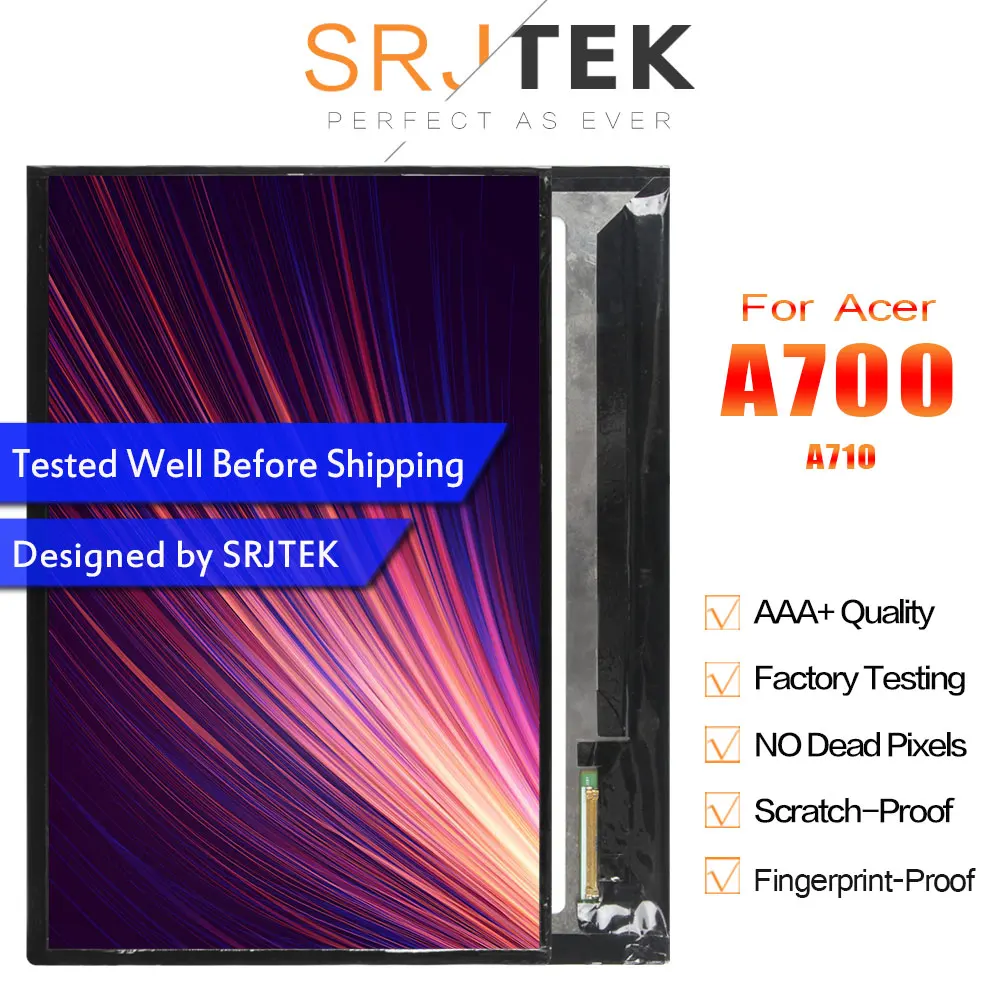 SRJTEK B101UAN02.1 ЖК-дисплей для Acer Icona 10 1 Tab A700 A701 матричный экран планшетный ПК запасные