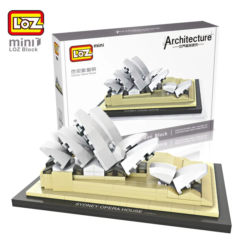 LOZ Architecture celete Batiments Ville Blocs de Construction Sydney Opera House Modele Mini Diy Jouets|loz architecture|blocs constructionopera