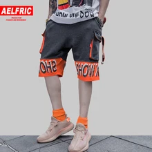 AELFRIC цветные мужские шорты с буквенным принтом хлопковые уличные Harajuku дышащие мужские повседневные шорты с карманами спортивные штаны