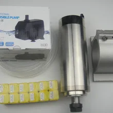 Фрезерный станок с ЧПУ шпиндель ER20 2.2KW Водяное охлаждение шпинделя+ 1 водяной насос+ 1 водопровод+ Опора шпинделя+ ER20 Цанги