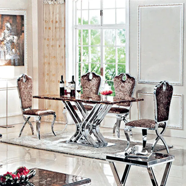 Marble Top Metal Modern Dining Table And Chairs Living Room Marble Top Metal Modern Dining Table And Chairs Living Room Set Chair Price Is Extra Stainless Steel