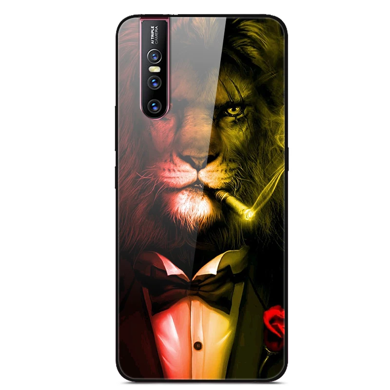 Жесткий закаленный ЧЕХОЛ ДЛЯ Vivo V15 Pro чехол V 15 для телефона защитный стеклянный VIVO