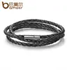 BAMOER 6 Color Wholesale Long Chain Adjustable Magnet Buckle Unisex Leather Bracelets for Women and Men Fashion Jewelry PI0063 ► Photo 2/6