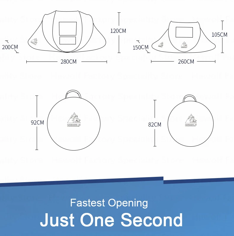 Hewolf кемпинговая палатка полностью автоматическая Сверхлегкая семейная палатка одна секунда открытая водонепроницаемая ветрозащитная большая космическая туристическая палатка