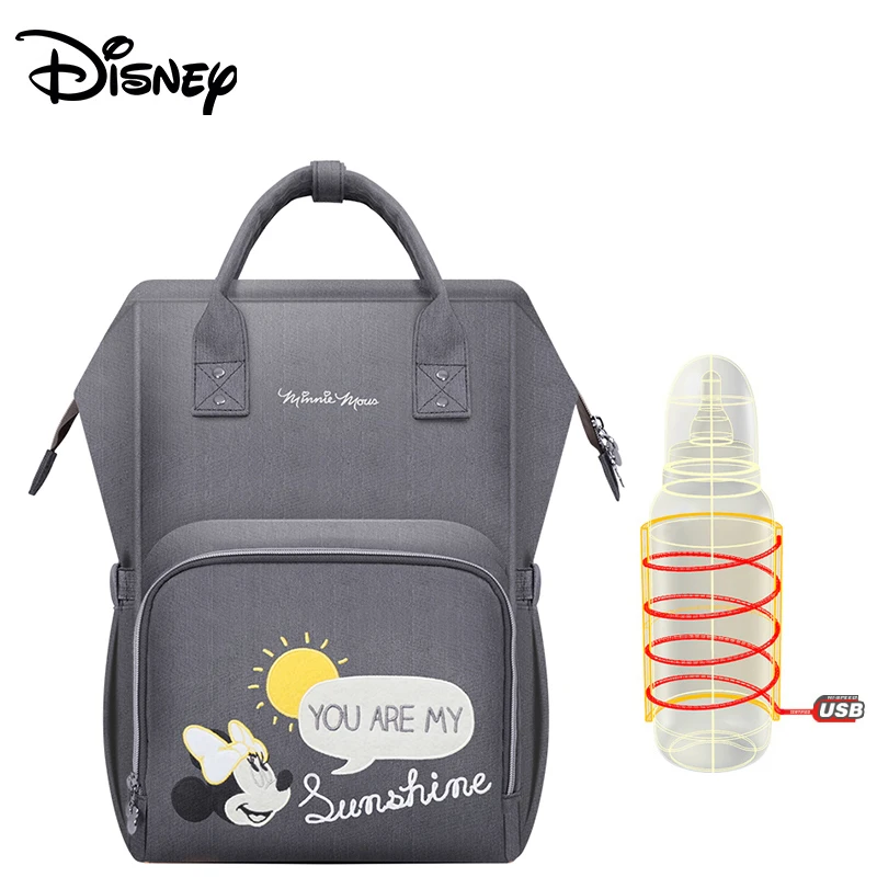 Дисней Детская сумка для пеленки для мамы влажная сумка USB Изоляция bolsa Мумия Материнство подгузник коляска сумка большой емкости Микки Маус