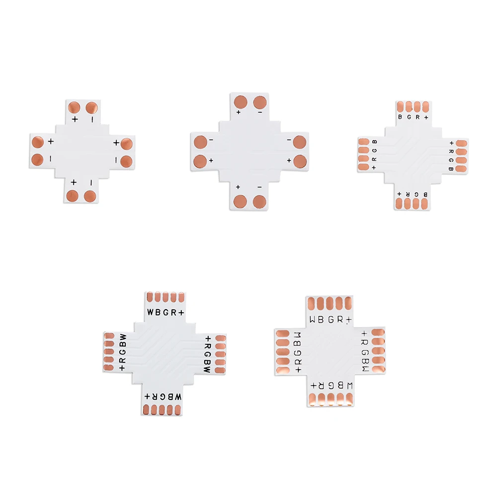 5 шт. L T X форма RGB RGBWW Светодиодная лента угловой разъем 8 мм 10 12 2pin 3Pin 4pin 5pin 6Pin один