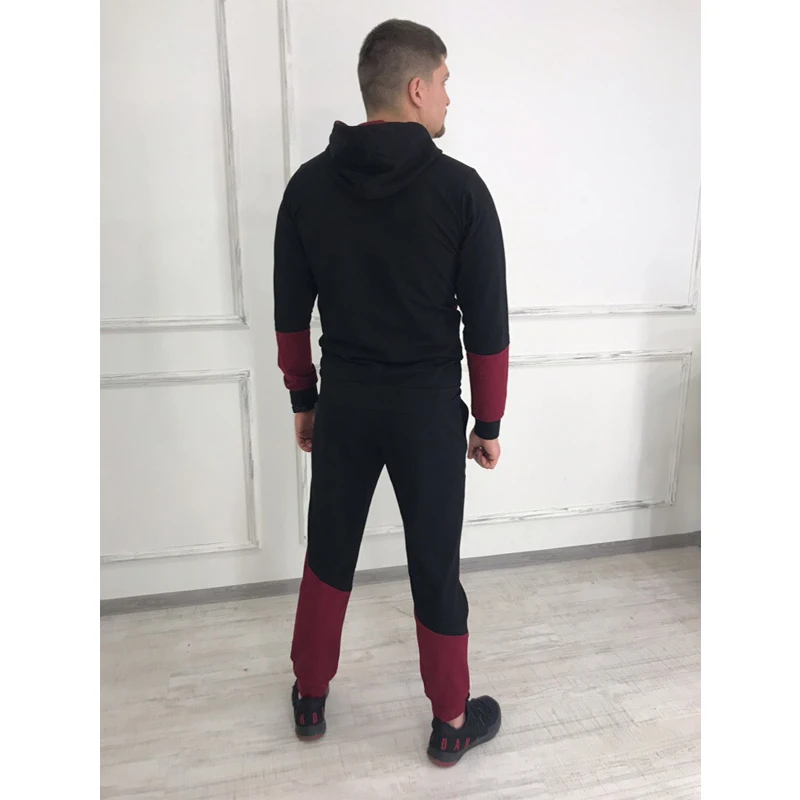2019 New Women and Men Set Causal Patchwork Jacket Men 2Pcs Tracksuit Sportswear Hoodies Sweatshirt Pants Jogger Suit Plus size 