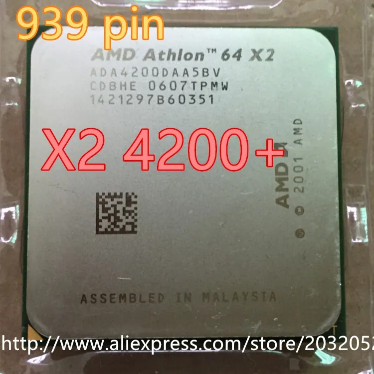 AMD 4200+ x2 4200 939pin Процессор Athlon 64X2 4200 гнездо 939 2,2 г настольный процессор ADA4200DAA5BV для рабочего стола