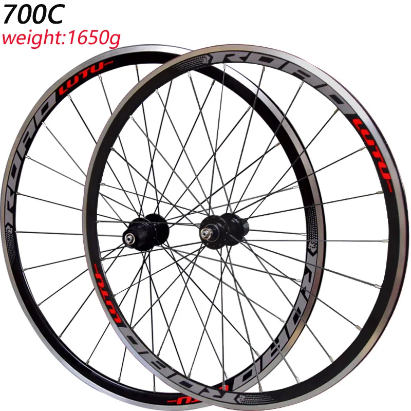 Top LUTU Road bike V Brake Wheels 700c Elite Aluminum Alloy Bicycle wheelset Front 20H Rear 24H Road Wheel 0