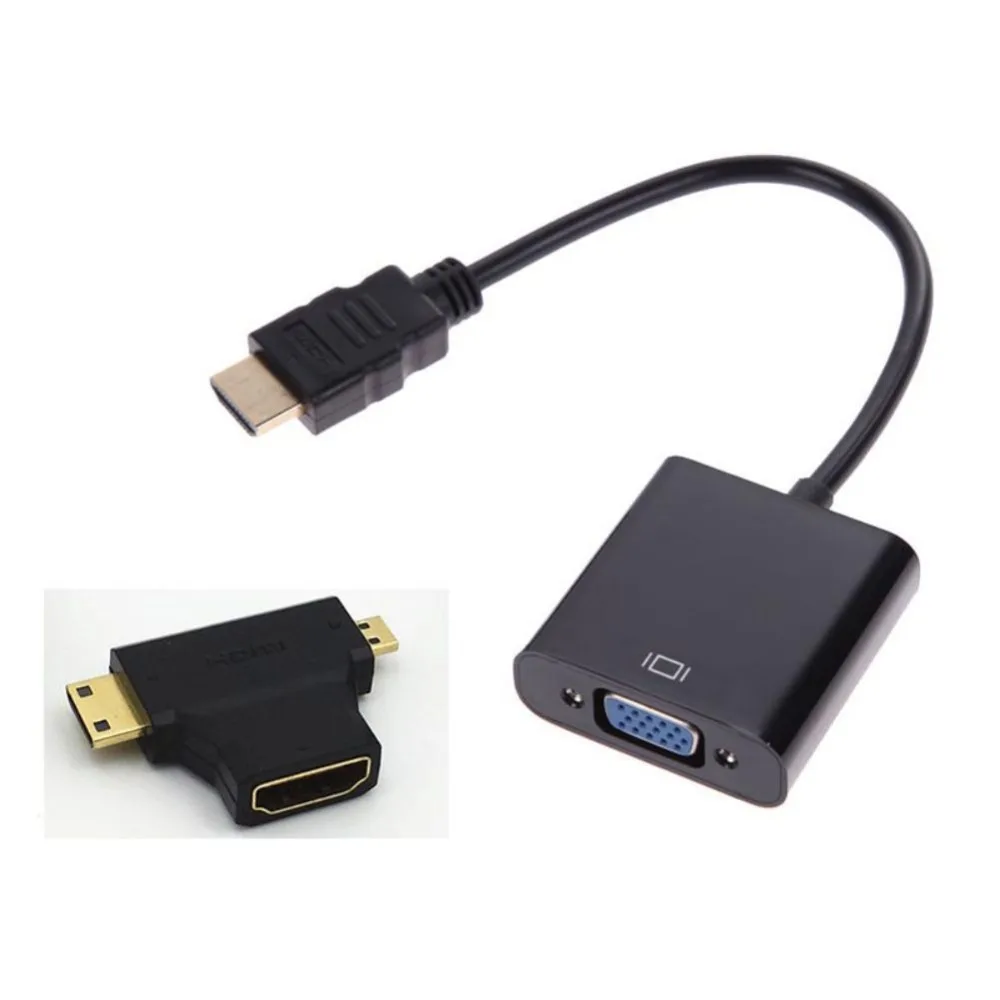 Micro HDMI Male VGA Female с 3 в 1 адаптер Mini конвертер цифровые кабели|Кабели VGA| |