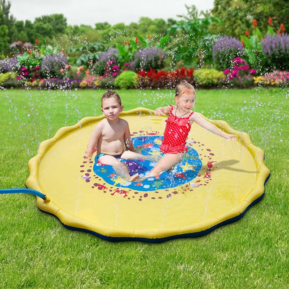 

Baby Play Mat Toys Summer Children's mat Water Mat Games PVC Beach Pad Inflatable Spray Water Cushion Outdoor Lawn Sprinkle Toy