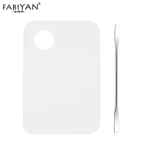 Набор Палитра прозрачный акриловый шпатель стержень из нержавеющей стали для дизайна ногтей макияж гель основа палитра для смешивания теней для век набор маникюрных инструментов