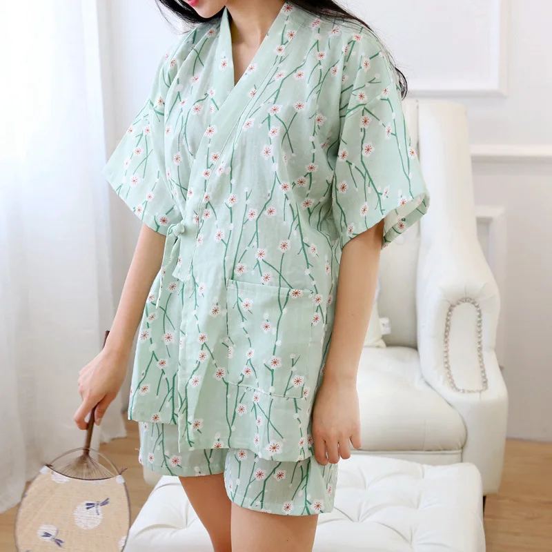 Women's Yukata Japanese Kimono Robes Pajamas Sets Cotton Dress Suits Shrt Pant Nightgown Sleepwear Bathrobe Leisure Homewear Women's Yukata Japanese Kimono Robes Pajamas Sets Cotton Dress Suits Shrt Pant Nightgown Sleepwear Bathrobe Leisure Homewear