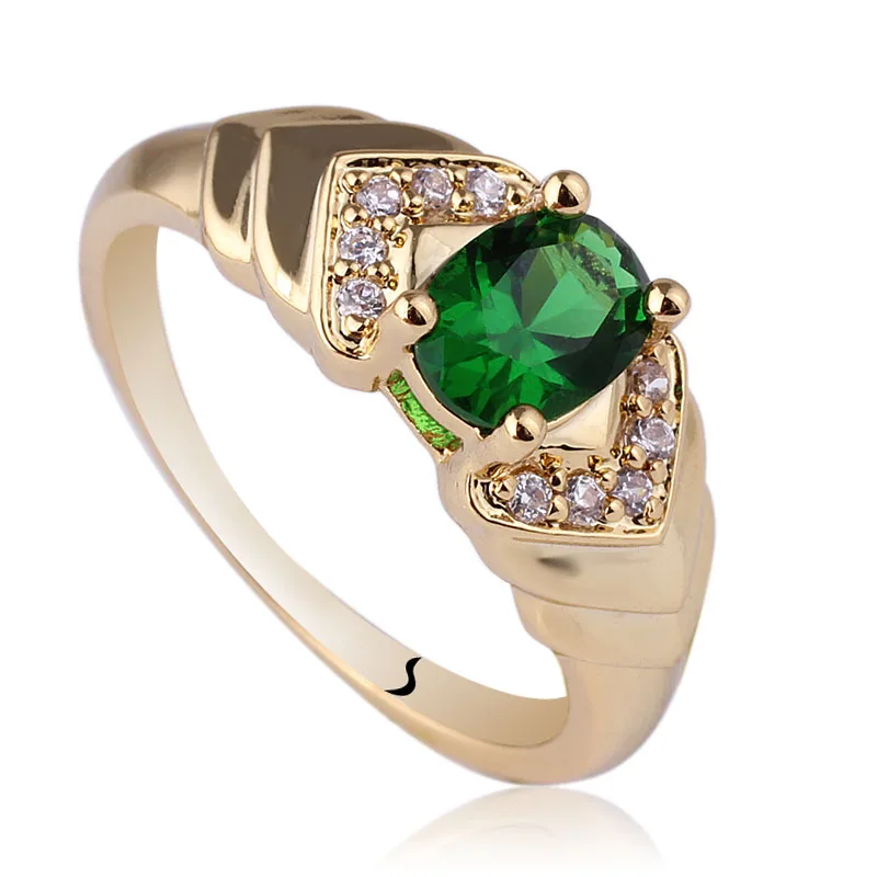 

10pcs Lot Women Gold Color Ring 5x7mm Oval Stone Jewelry Assorted Order Supported R120J