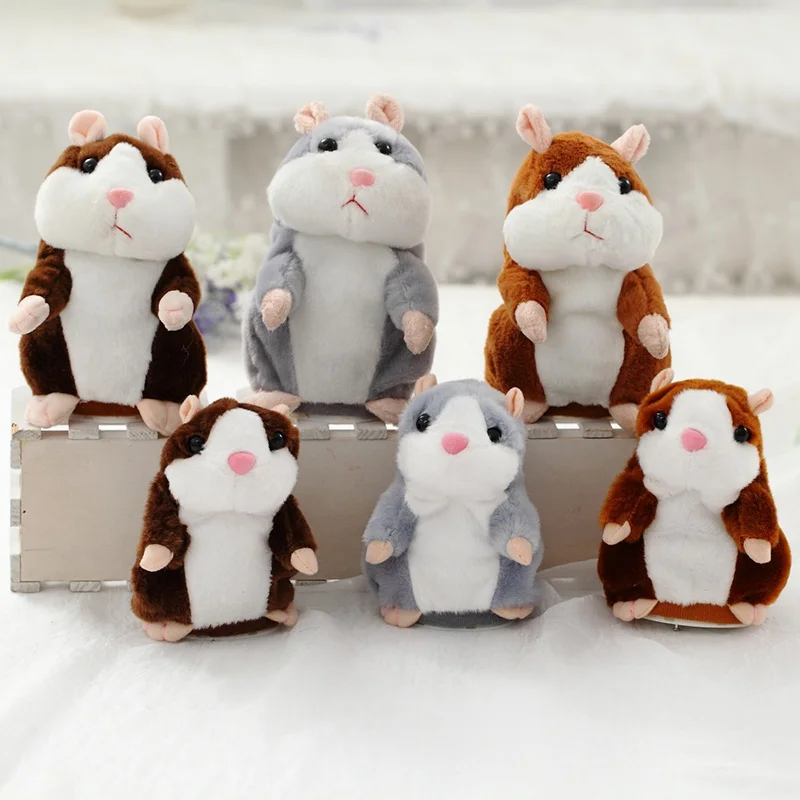 Kawaii Talking Hamster Plush Toys Sound Record Plush Hamster Stuffed Toys for Children Kids Birthday Gift 16cm