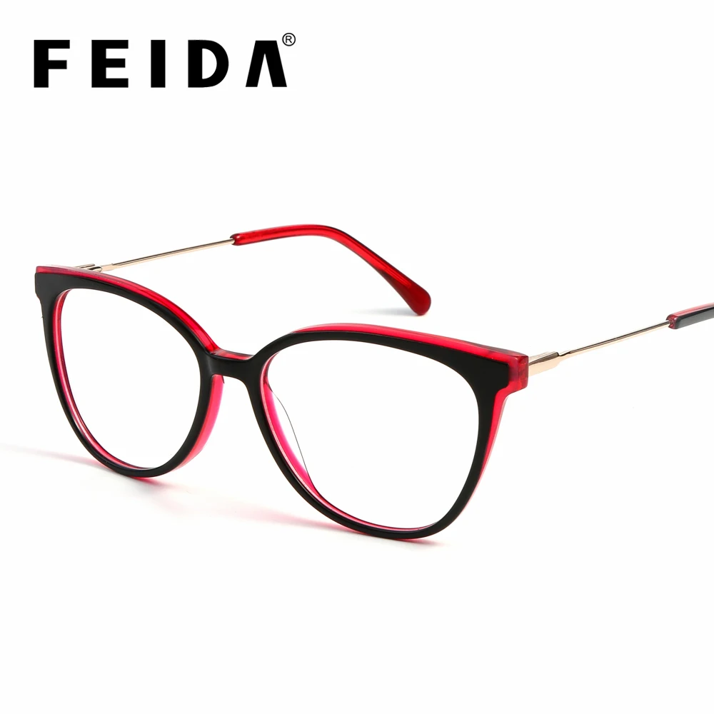 

FEIDA Acetate Frame Men Women Clear Lens Optical Spectacle Myopia Eyewear Frames 2019 Transparent Glasses Women Men EyeGlasses