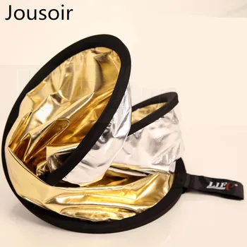 

80CM gold and silver reflector with round photo baffle is portable folding CD50