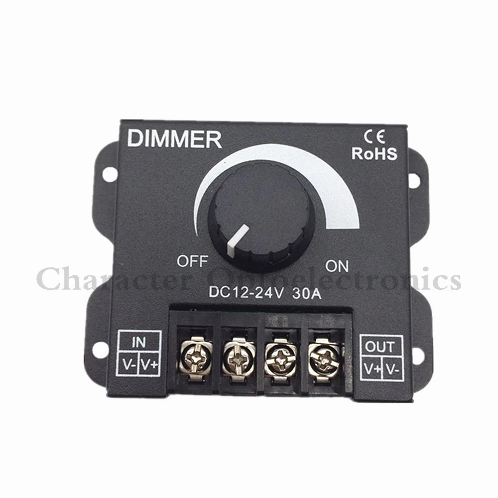

DC 12V 24V 30A Balck LED Dimmer Switch Brightness Controller for single color 5050 3528 5630 led lamp strip light