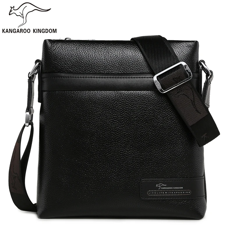 KANGAROO KINGDOM Luxury Genuine Leather Men Bag Business Male Crossbody Shoulder Messenger Bags