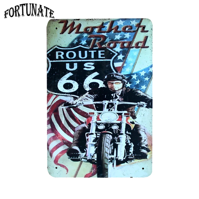 Горячий Route US 66 знак гостиницы кафе металлические знаки домашний винтажный Декор жестяная барная вывеска винтажные декоративные тарелки декоративное настенное украшение из металла - Цвет: MPA1167