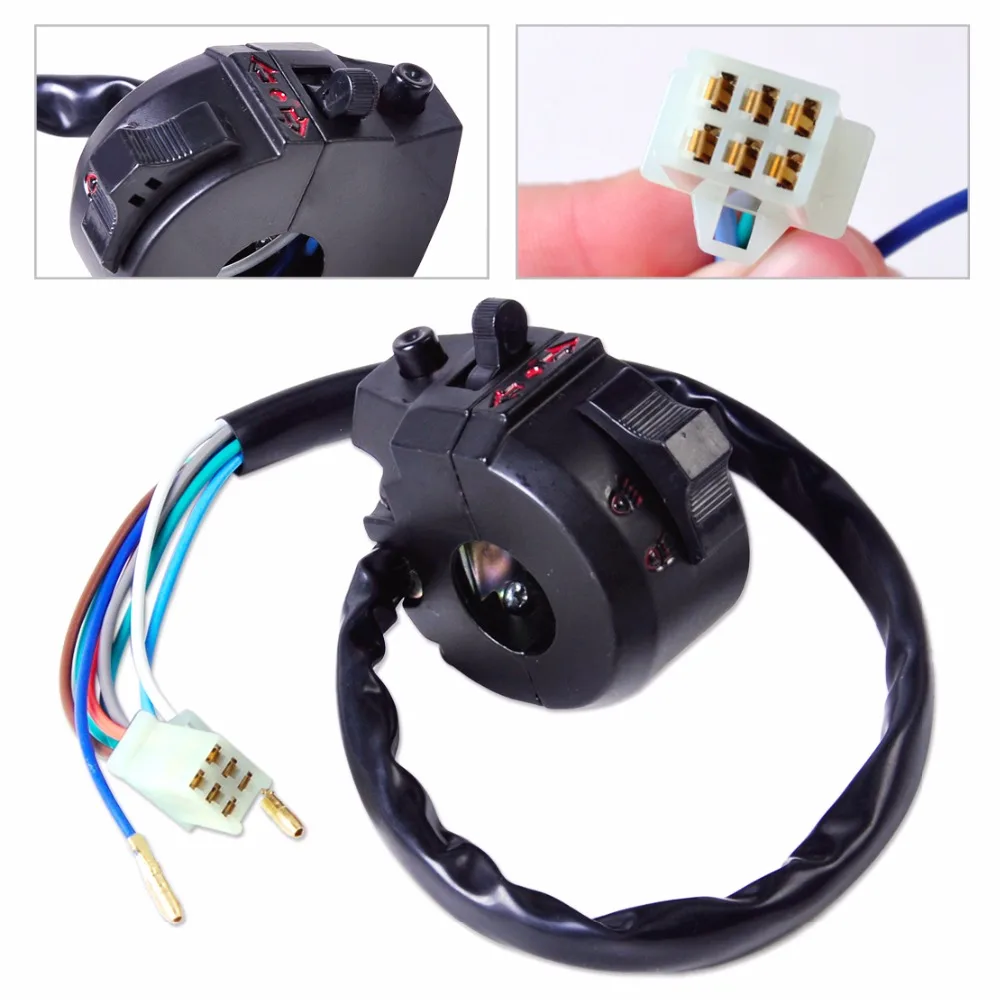

DWCX Motorcycle 7/8" 22mm Handlebar Left Side Horn Turn Signal Light Hi/Lo Beam Switch for Honda Suzuki Yamaha Kawasaki Harley