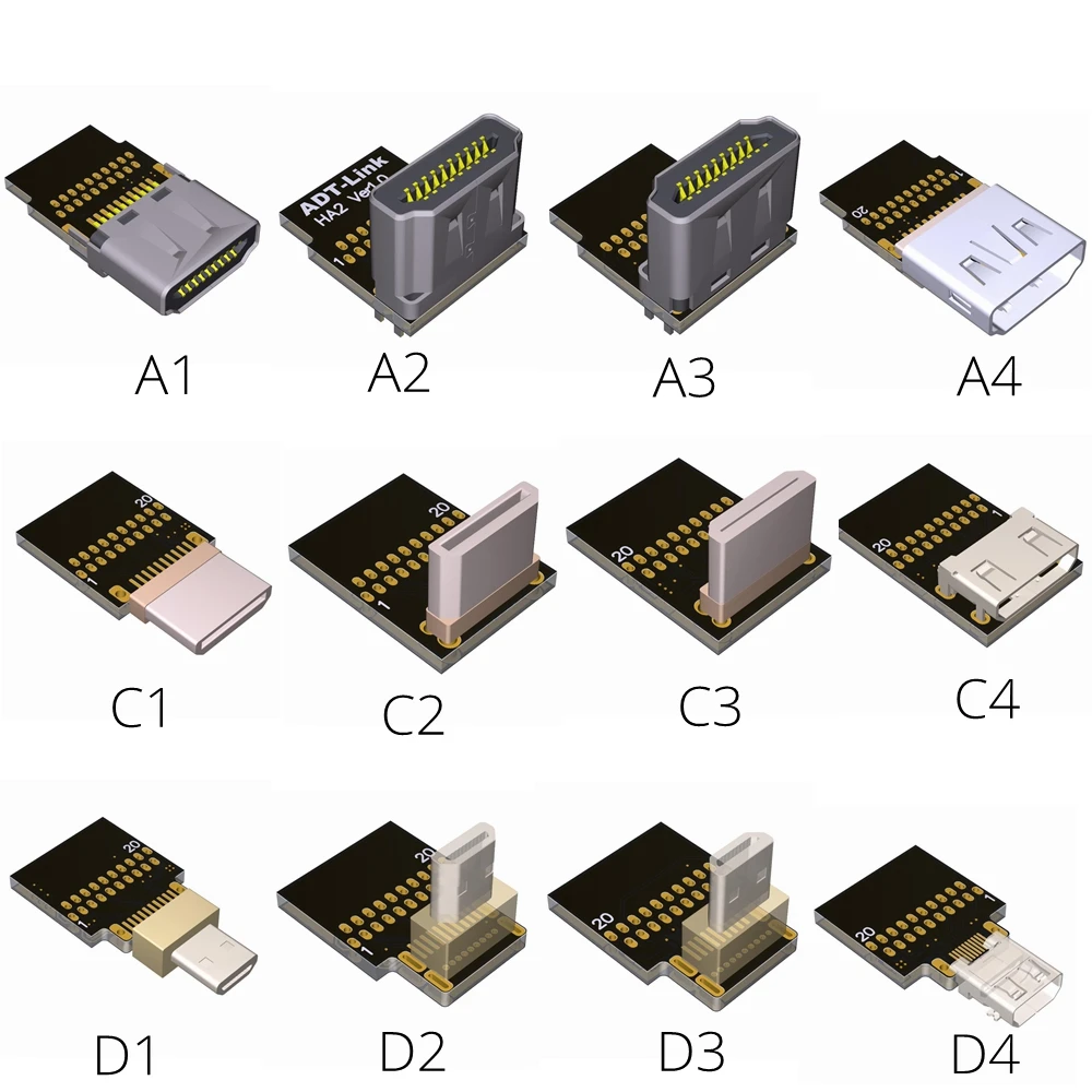 Микро HDMI Type D Mini C 2 0 A коннектор конвертер адаптер кабель левый правый