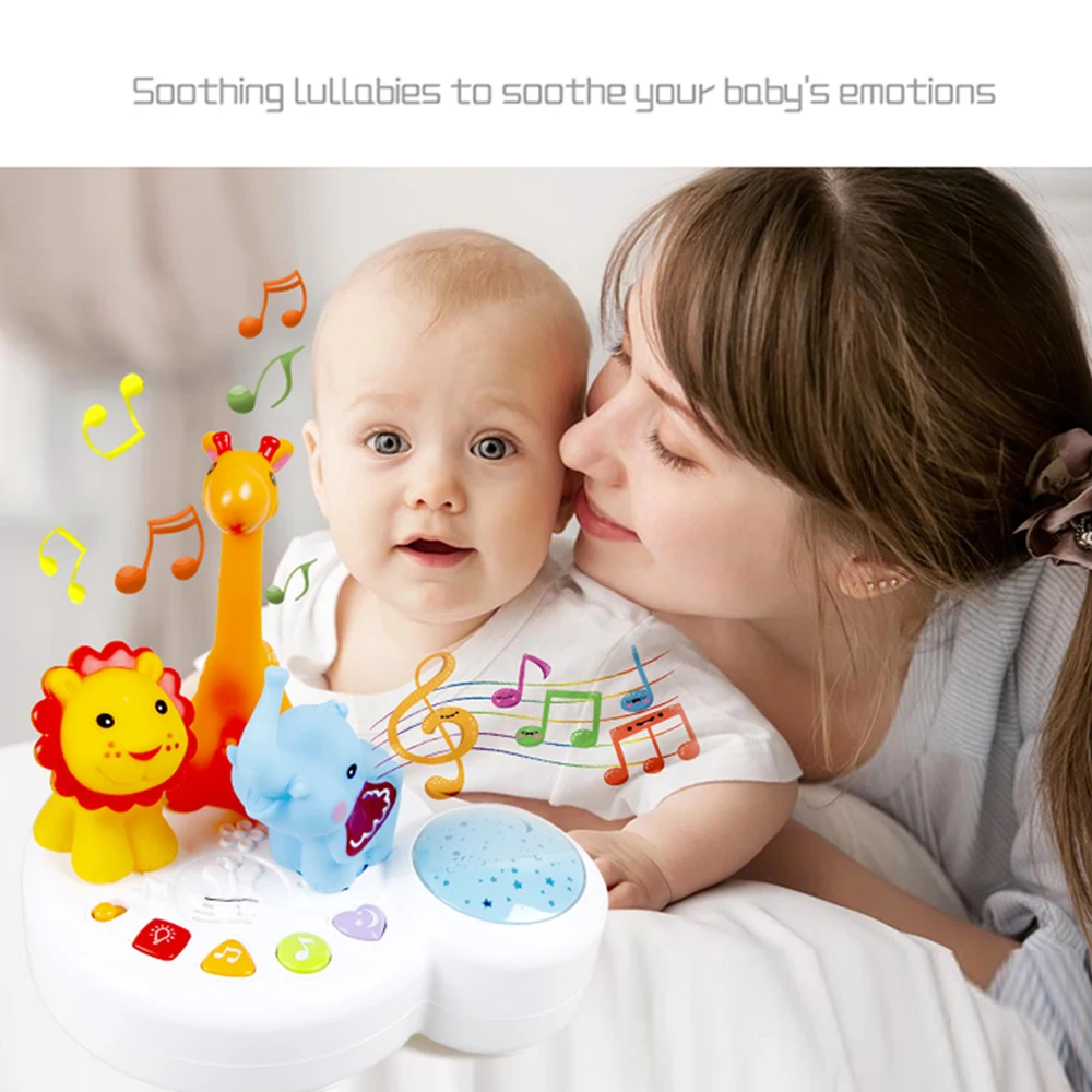 

Colorful Infant Sleep Toy With Light Music Animal Paradise Colorful Star Projection Baby Hypnosis Toy